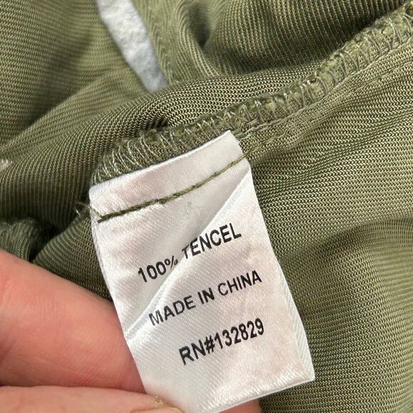 Superdown Mae Cargo Pants Womens Small Olive Green High Rise Silky Satin Tencel - Picture 7 of 16